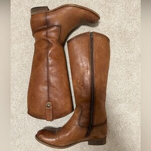 Frye Melissa Button Inside Zip- Cognac